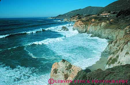 Stock Photo #10906: keywords - along big california cliff cliffs coast coastal highway horz landscape landscapes monterey near ocean one rocky rough scenery scenic sea seashore shore shoreline sur surf turbulence turbulent waves