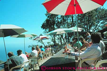 Stock Photo #10908: keywords - along big cafes california coast coastal highway horz in landscape landscapes monterey near nepenthe ocean one outdoor outside people relax relaxing restaurant scenery scenic sea seashore shore shoreline sunny sunshine sur umbrella