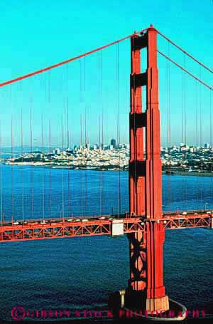 Stock Photo #10496: keywords - bay bridge bridges cable california engineer engineered engineering famous francisco gate golden headlands landmark landmarks marin metal red san span spans steel suspension tall tower towers vert water