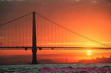 Stock Photo #10512: keywords -  bay bridge bridges cable california dawn engineer engineered engineering famous francisco gate gold golden horz landmark landmarks metal morning orange red san silhouette silhouettes span spans steel sun sunrise sunset suspension tall tower towers water