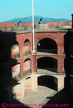 Stock Photo #10535: keywords - american area attraction brick california defense fort forts francisco gate golden historic history military national people point recreation san site sites stone tour tourist vert