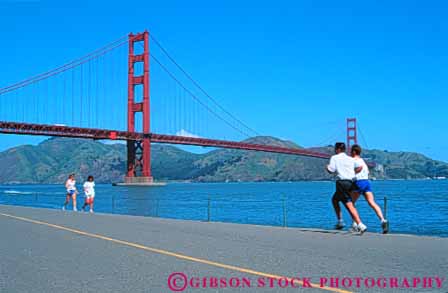 Stock Photo #10538: keywords - american area athletes athletic attraction brick california defense exercise exercising fitness fort forts francisco gate golden historic history horz military national near people point recreation run runner runners running san site sites sport stone summer tourist training warm workout