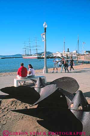 Stock Photo #10549: keywords -  aquatic attraction bay california city destination francisco municipal park parks people public relax relaxed relaxing san summer tourist travel vert walk walking waterfront