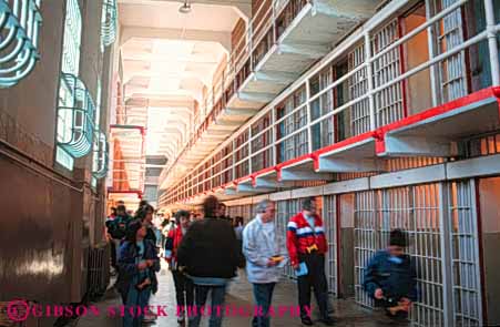 Stock Photo #10581: keywords -  alcatraz american area attraction attractions california francisco gate golden historic history horz island islands isolate isolated jail jails national penitentiaries penitentiary people prison prisons recreation san tour tourist tourists tours traveler travelers