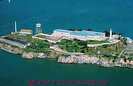 Stock Photo #10582: keywords -  aerial aerials alcatraz american area attraction attractions bay california francisco gate golden historic history horz island islands isolate isolated jail jails national penitentiaries penitentiary prison prisons recreation remote san tourist water