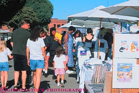 Stock Photo #10615: keywords -  art attraction business california fishermans francisco horz past retail san sell seller selling small street summer tourist tourists vendor vendors walk wharf