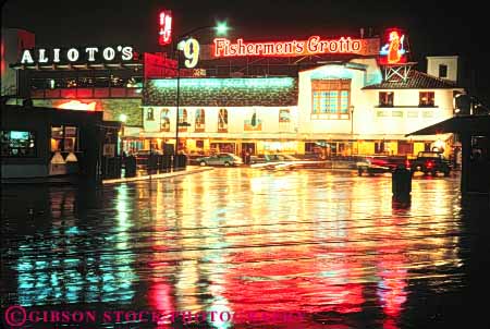 Stock Photo #10623: keywords -  attraction bay boat boats bright california fishermans fishermens francisco grotto horz neon night pavement rain rainy reflect reflecting reflection reflects restaurant restaurants san sign signs tourist water waterfront wet wharf