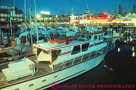Stock Photo #10630: keywords - attraction bay boat boats california dark dusk evening fishermans fishing francisco harbor harbors horz lighting lights marina marinas night san tourist waterfront wharf