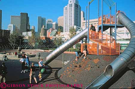 Stock Photo #10633: keywords - buildings california center downtown francisco gardens horz moscone municipal open park parks playground playgrounds public rooftop san skyline skylines space urban