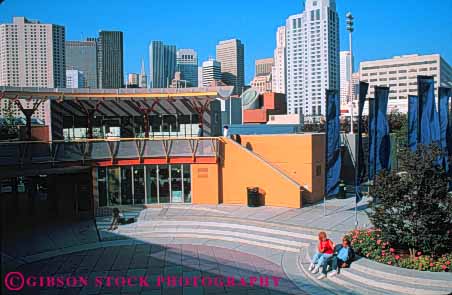 Stock Photo #10634: keywords -  buildings california center couple downtown francisco gardens horz moscone municipal open park parks public rooftop san skyline skylines space urban