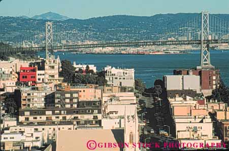 Stock Photo #10636: keywords - and bay bridge buildings california cities city downtown francisco hill horz san urban