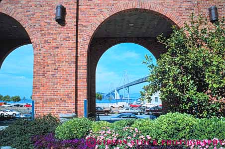 Stock Photo #10642: keywords -  arch arches architecture bay brick bricks bridge california cities city curve design francisco horz round rounded san style through urban view viewed