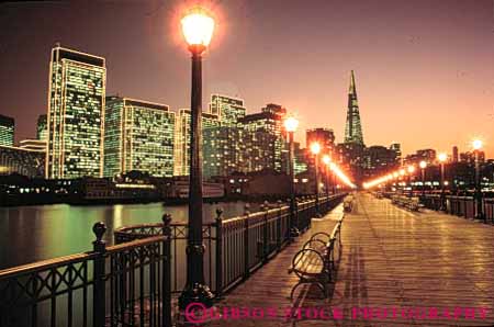 Stock Photo #7835: keywords -  am american architecture building buildings business california center cities city cityscape cityscapes dark dock downtown dusk erica evening francisco horz lamp lighting lights modern new night office offices pier san skyline skylines sunset urban us usa wharf