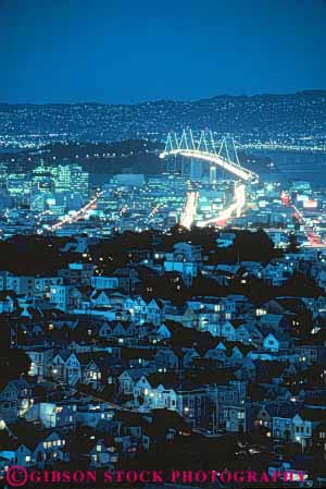 Stock Photo #7844: keywords -  america american architecture bay bridge building buildings business california center cities city cityscape cityscapes dark downtown dusk evening francisco homes houses lighting lights modern new night office offices san skyline skylines urban us usa vert