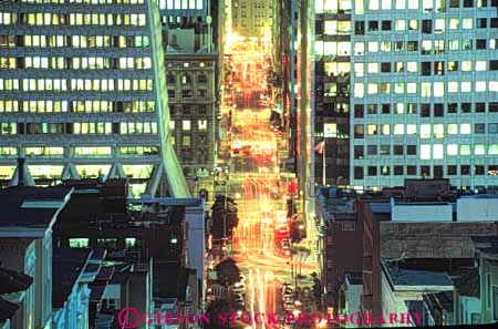 Stock Photo #10670: keywords -  action blur blurred bright buildings california canyon canyons center cities city dark downtown francisco high horz lighting lights motion movement moving night office rise san streak streaks street streets traffic urban window windows