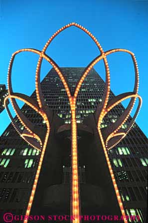 Stock Photo #10679: keywords -  abstract architecture building business california center complex dark design downtown dusk embarcadero evening francisco illuminated lighting lights modern new night office offices plaza san sculpture sculptures style vert