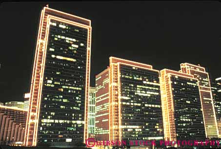 Stock Photo #10681: keywords - architecture building buildings business california center complex dark design downtown dusk embarcadero francisco horz lighting lights modern new night office offices plaza san style