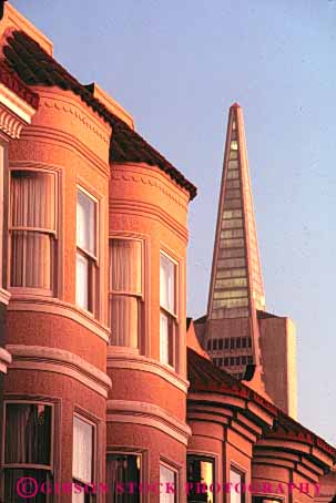 Stock Photo #10691: keywords - and architecture building buildings california contrast contrasting contrasts design different francisco high landmark landmarks modern new office old rise san shape shapes style tall transamerica triangle triangles vert victorians
