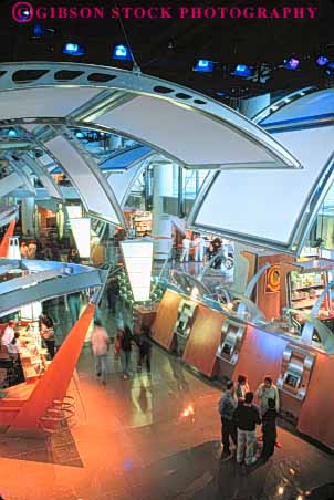 Stock Photo #10695: keywords -  architecture california complex design entertainment francisco interior lobbies lobby metreon modern movie people san sony style theater theaters vert