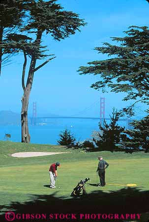 Stock Photo #11485: keywords -  bridge california course francisco gate golden golf golfer golfers golfing green hole lincoln men park recreation san sport sports vert
