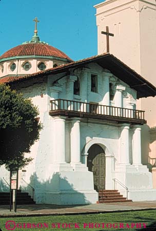 Stock Photo #10712: keywords -  adobe american architecture building buildings california church churches dolores francisco historic history landmark landmarks mexican mission missions old reconstruct reconstructed reconstruction reconstructions replica replicas replicated replication san site sites spanish tradition traditional vert