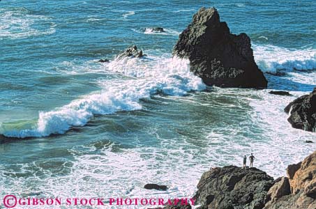 Stock Photo #10718: keywords -  below california caution cliff close danger dangerous dangerously end francisco horz house lands near ocean people risk risky rough san sea surf turbulence turbulent wave waves