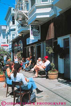 Stock Photo #10733: keywords -  and bros cafes california coffee company dine dining francisco martha noe outdoor outside san sidewalk summer valley vert