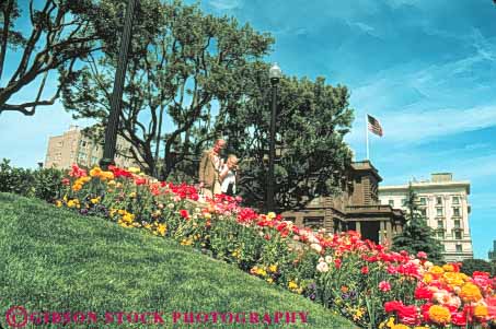 Stock Photo #10746: keywords -  california cities city elderly francisco friend friends hill horz huntington in mature municipal nob old older open pair park parks public san senior space walking woman women