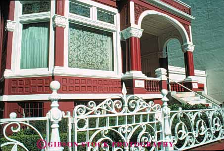 Stock Photo #10758: keywords -  architecture california design fence francisco home homes horz house houses iron metal old older ornate san style tradition traditional victorian wrought