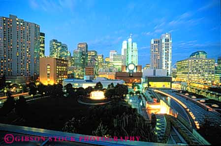 Stock Photo #10778: keywords -  architecture buena buildings california center cities city cityscape cityscapes dark design downtown dusk evening francisco gardens horz lighting lights modern municipal new night office open park parks plaza plazas public renewal san skyline skylines space style summer sunset sunsets urban yerba