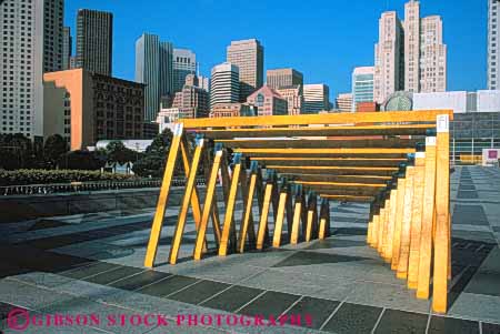 Stock Photo #10780: keywords -  angle angles angular architecture buena buildings california center cities city cityscape cityscapes design downtown francisco gardens horz modern municipal new office open park parks plaza plazas public renewal san sculpture skyline skylines space style summer urban yellow yerba