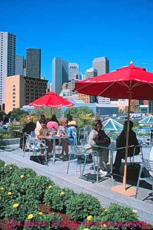 Stock Photo #10782: keywords -  architecture buena buildings cafe cafes california center cities city cityscape cityscapes design dine dining downtown francisco gardens modern municipal new office open outdoor outside park parks pasqua people plaza plazas public red relax relaxing renewal restaurant san skyline skylines space style summer umbrellas urban vert yerba