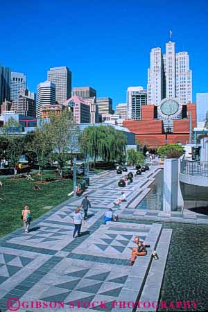 Stock Photo #10784: keywords -  architecture buena buildings california center cities city cityscape cityscapes design downtown francisco gardens geometric geometrical geometry modern municipal new office open park parks plaza plazas public renewal san sidewalk skyline skylines space style summer urban vert yerba