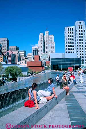 Stock Photo #13701: keywords -  architecture buena building buildings california cities city cityscape cityscapes design downtown fountain francisco gardens landmark landmarks landscaping modern municipal park parks people plaza plazas public relaxing san scenery scenic skyline skylines social squares style summer sunny sunshine urban vert warm woman women yerba