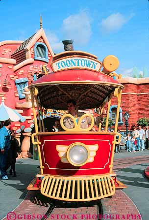 Stock Photo #12094: keywords -  amusement anaheim attraction california car colorful destination disneyland in mickeys park parks public recreation theme toontown tourist transportation travel trolley trolleys vehicle vert