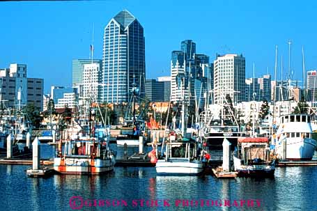 Stock Photo #3331: keywords -  building california city cityscape diego downtown harbor horz san skyline waterfront