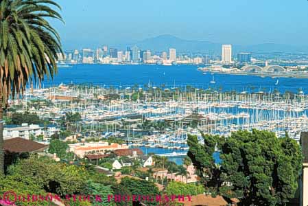 Stock Photo #7791: keywords -  america american architecture boat boats building buildings business california center cities city cityscape cityscapes diego downtown fishing harbor harbors high horz marina marinas modern new office rise san skyline skylines urban usa