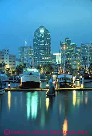Stock Photo #7797: keywords - america american architecture boat boats building buildings business california center cities city cityscape cityscapes dark diego downtown dusk evening fishing harbor harbors high lights marina marinas modern new night office rise san skyline skylines urban usa vert water