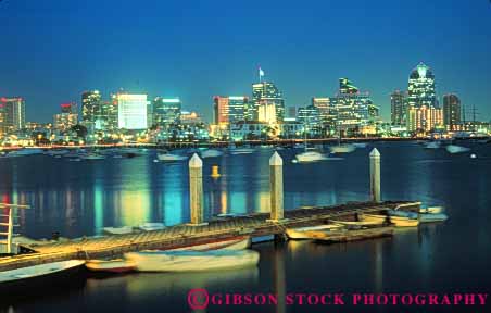 Stock Photo #7798: keywords -  america american architecture boat boats building buildings business california center cities city cityscape cityscapes dark diego dock docks downtown dusk harbors high horz lighting lights marina marinas modern new night office rise san skyline skylines urban usa water