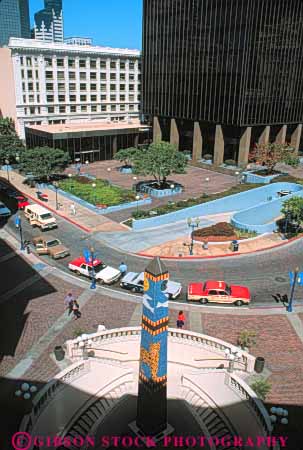 Stock Photo #9342: keywords -  california center cities city diego downtown elevated horton obelisk plaza san urban vert view