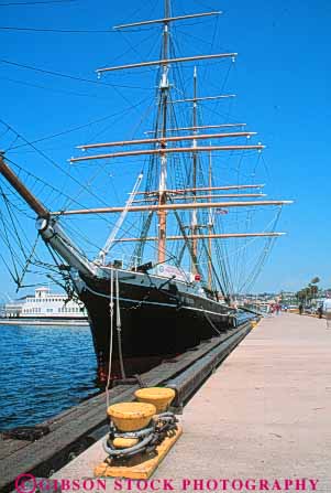 Stock Photo #9349: keywords - bay california clipper diego historic india maritime museum of old restore restored san schooner schooners ship ships star vert vintage waterfront