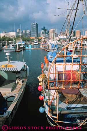 Stock Photo #9350: keywords -  bay boat boats california diego fishing harbor harbors in marina marinas san ship ships vert waterfront