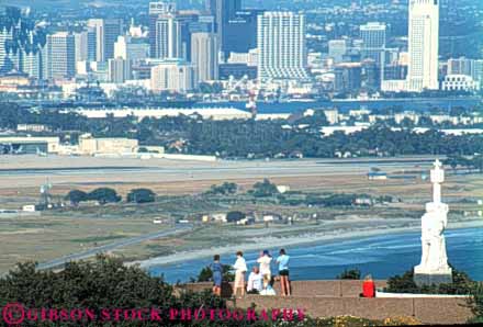 Stock Photo #9356: keywords -  cabrillo california cities city cityscape cityscapes commemorate commemorates commemorating diego horz monument national people san statue statues stone view