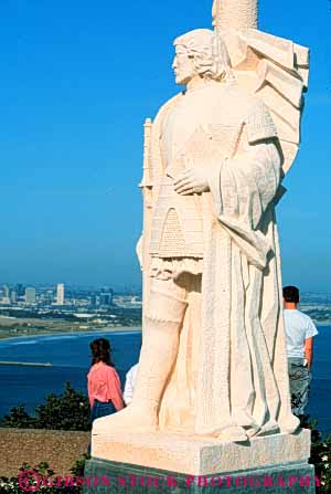 Stock Photo #9358: keywords -  cabrillo california city commemorate commemorates commemorating diego monument national people san statue statues stone vert view