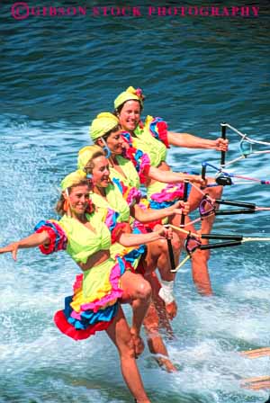 Stock Photo #9367: keywords -  animal animals attraction california color colorful costume costumes diego perform performers performing performs san sea show ski skiers skiing skill sport team tourist vert water women world