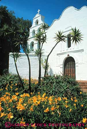 Stock Photo #9372: keywords -  adobe architecture building buildings california chapel chapels church churches diego fathers franciscan historic mexican mission missions old reconstructed reconstruction replica replicas san spanish vert vintage white