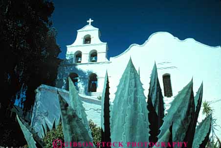 Stock Photo #9374: keywords -  adobe agave architecture building buildings cactus california chapel chapels church churches diego fathers franciscan historic horz mexican mission missions old reconstructed reconstruction replica replicas san spanish vintage white