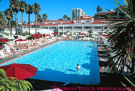 Stock Photo #9379: keywords -  architecture attraction california coronado del destination diego historic horz hotel hotels landmark landmarks old outdoor outside pool pools resort resorts san summer swim swimming tourist tradition traditional travel vacation