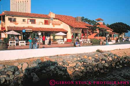 Stock Photo #9396: keywords -  attraction bay business california coast coastal diego horz mall malls outdoor outside plaza plazas retail san seaport seashore shopping shops shore shoreline small store stores tourist tourists traveler travelers village