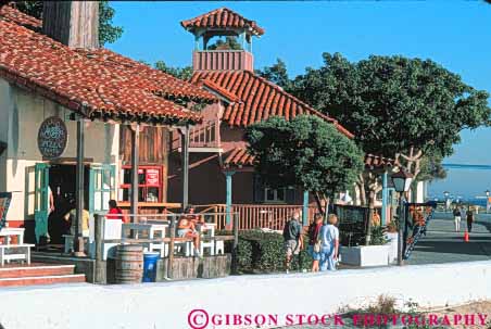 Stock Photo #9398: keywords -  attraction bay business california coast coastal diego horz mall malls outdoor outside plaza plazas retail san seaport seashore shoppers shopping shops shore shoreline small store stores tourist tourists traveler travelers village